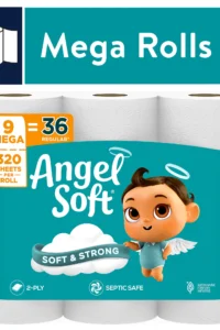 Angel Soft® Mega Rolls – 2-Ply, 320 Sheets, 9 Rolls