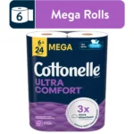 Cottonelle® Ultra Comfort Toilet Paper – 2-Ply, 244 Sheets, 6 Mega Rolls