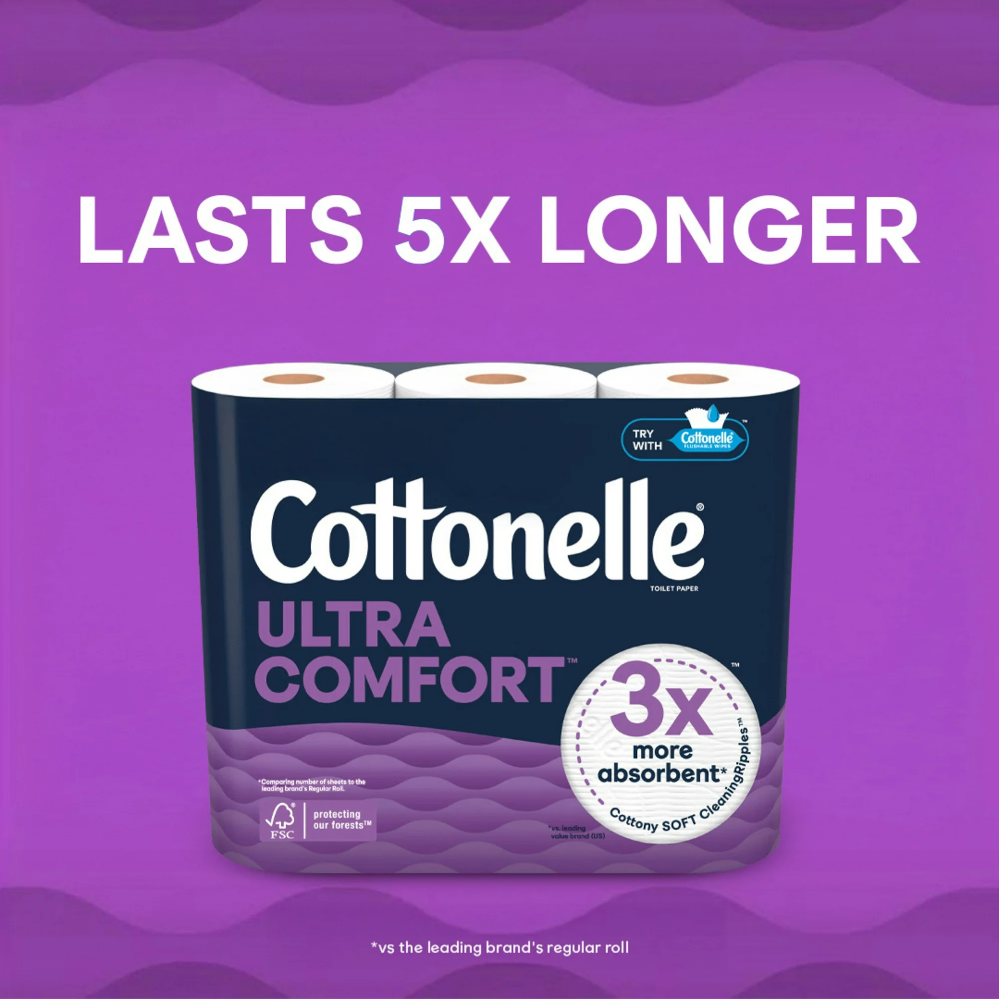 Cottonelle® Ultra Comfort Toilet Paper – 2-Ply, 244 Sheets, 12 Mega Rolls - Image 2
