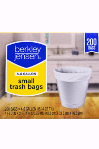 Berkley Jensen 200ct/4–6 Gallon White Waste-Basket Liner Bags, Coreless Tear-Off